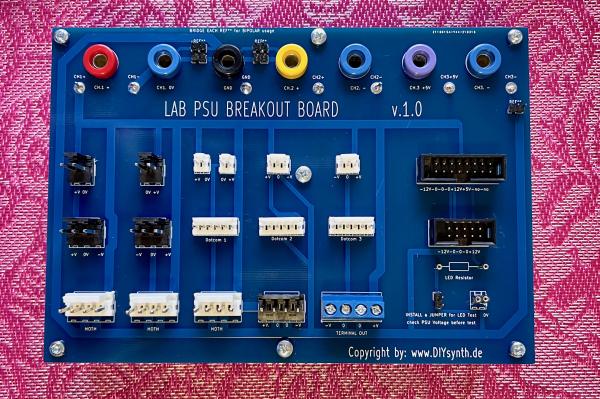 LAB PSU Breakoutboard PCB bestückt